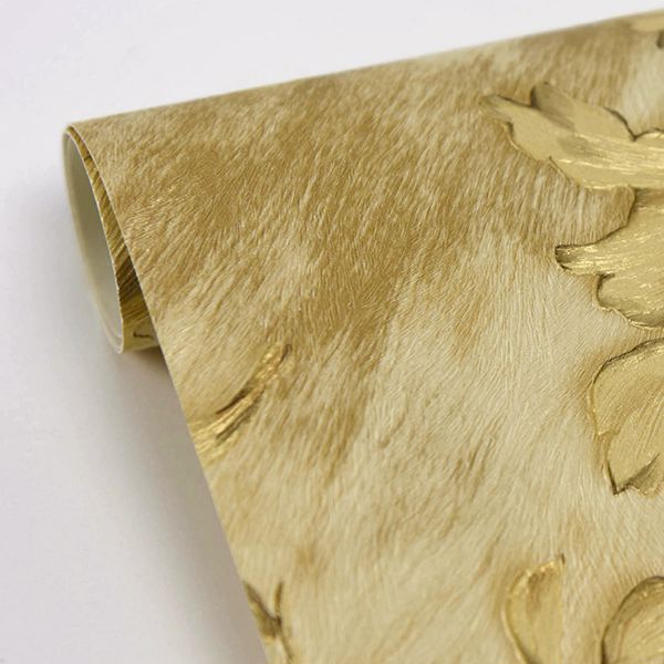 Portofino Gold Cow Leaves Wallpaper  | Brewster Wallcovering - The WorkRm