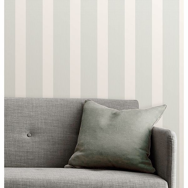 Visby Mint Stripe Wallpaper - Brewster Wallcovering