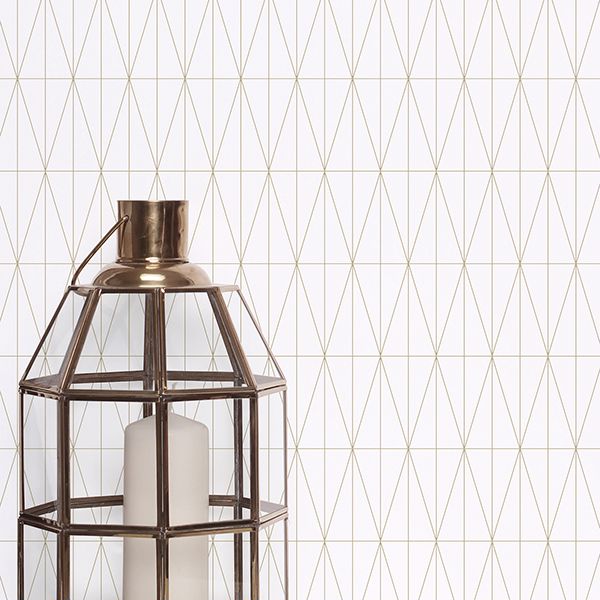 Tofta Off-white Geometric Wallpaper - Brewster Wallcovering