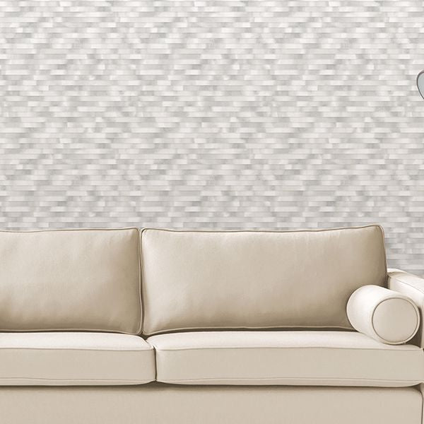 Kalmar Grey Hazy Stripe Wallpaper - Brewster Wallcovering