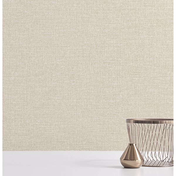 Asa Beige Linen Texture Wallpaper  | Brewster Wallcovering - The WorkRm