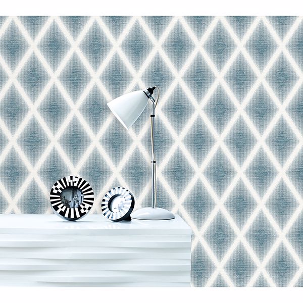 Kirana Blue Diamond Wallpaper  | Brewster Wallcovering - The WorkRm