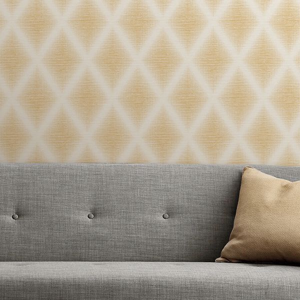 Kirana Mustard Diamond Wallpaper  | Brewster Wallcovering - The WorkRm