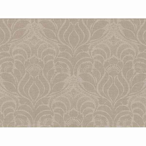Sandor Light Brown Damask Wallpaper - York Wallcoverings - 2830-2775