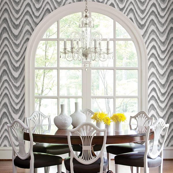 bargello-grey-faux-grasscloth-wave-wallpaper-york-wallcoverings-2901-25407 - York Wallcoverings Wallpaper