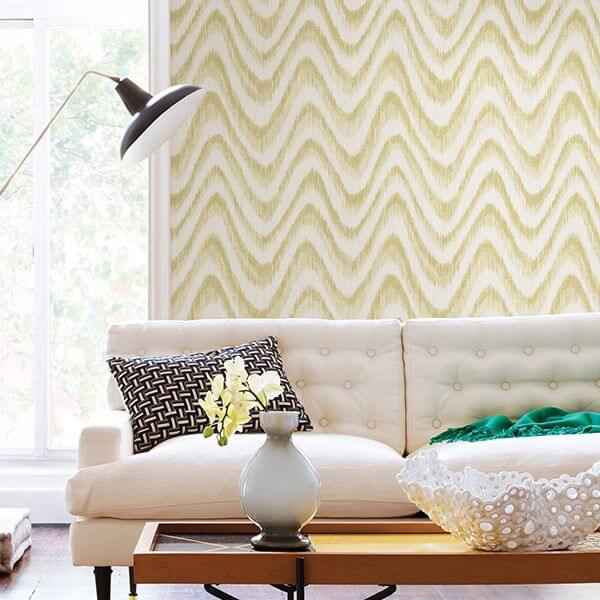 Bargello Yellow Faux Grasscloth Wave Wallpaper - York Wallcoverings - 2901-25409 - York Wallcoverings Wallpaper