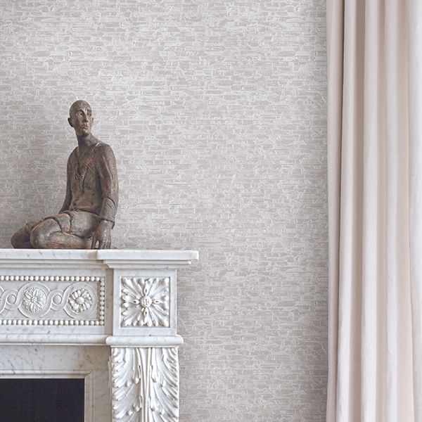 Belvedere Ivory Faux Slate Wallpaper  | Brewster Wallcovering - The WorkRm