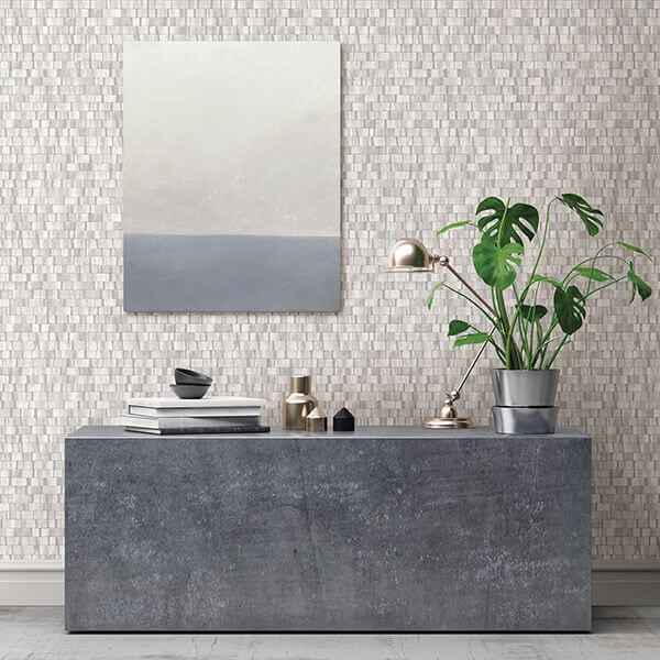 Dobby Light Grey Geometric Wallpaper - York Wallcoverings - 2908-24922 - York Wallcoverings Wallpaper