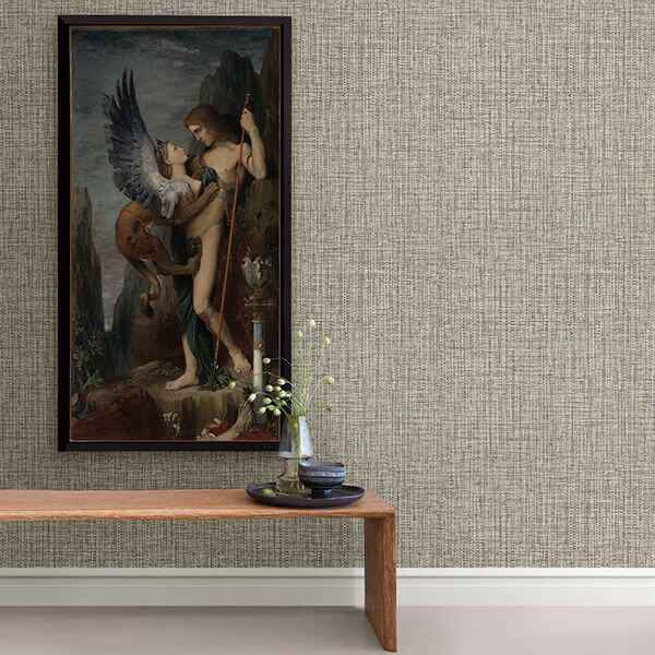 Rattan Coffee Woven Wallpaper - York Wallcoverings - 2908-24941 - York Wallcoverings Wallpaper