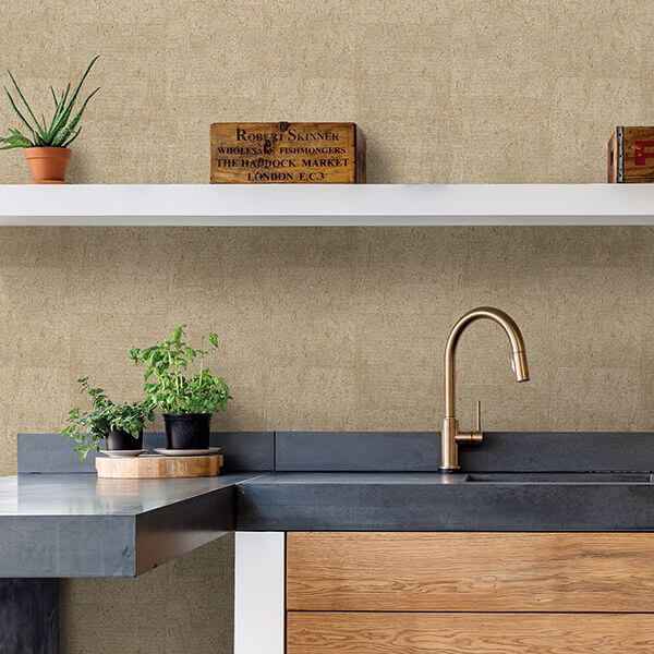 Millau Khaki Faux Concrete Wallpaper - York Wallcoverings - 2908-24952 - York Wallcoverings Wallpaper