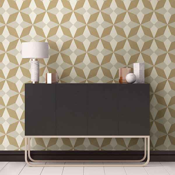 Valiant Beige Faux Grasscloth Geometric Wallpaper - York Wallcoverings - 2908-25302 - York Wallcoverings Wallpaper