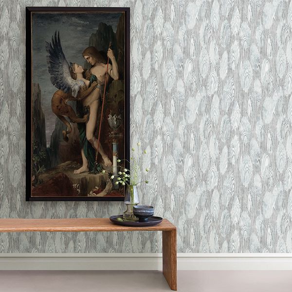 Monolith Slate Abstract Wood Wallpaper - Brewster Wallcovering