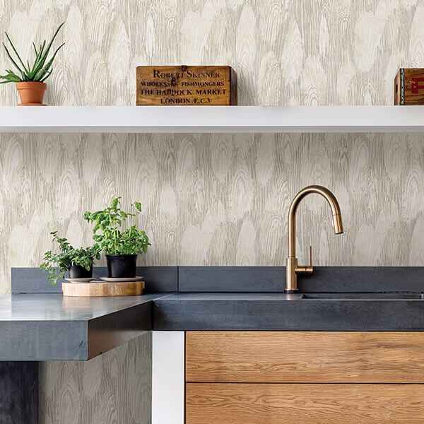 Monolith Silver Abstract Wood Wallpaper - York Wallcoverings - 2908-87119 - York Wallcoverings Wallpaper