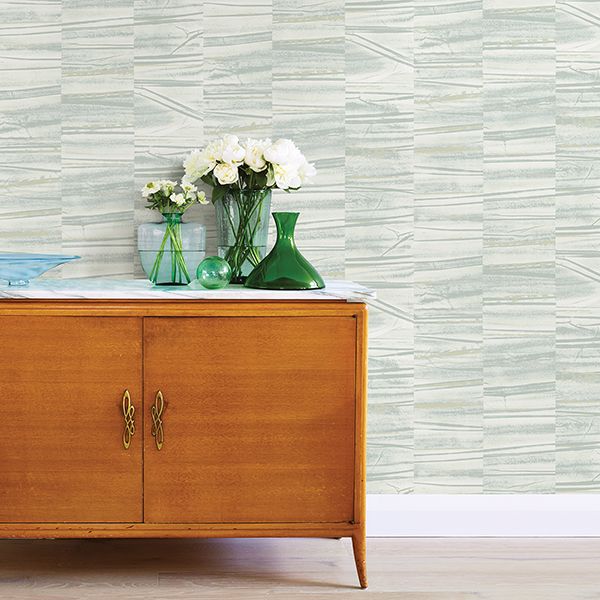 Lithos Sage Geometric Marble Wallpaper  | Brewster Wallcovering - The WorkRm