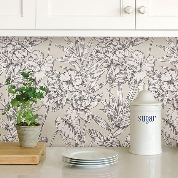 Grey Cayman Peel and Stick Wallpaper - York Wallcoverings - NUS3145 - York Wallcoverings Wallpaper