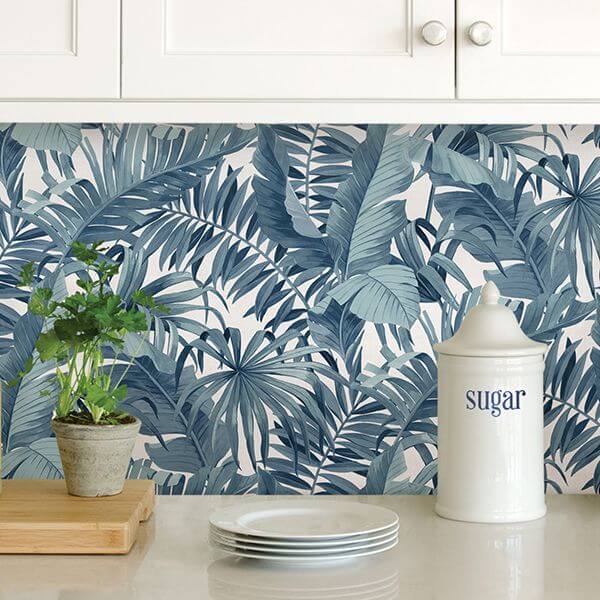 Blue Maui Peel and Stick Wallpaper - York Wallcoverings - NUS3148 - York Wallcoverings Wallpaper