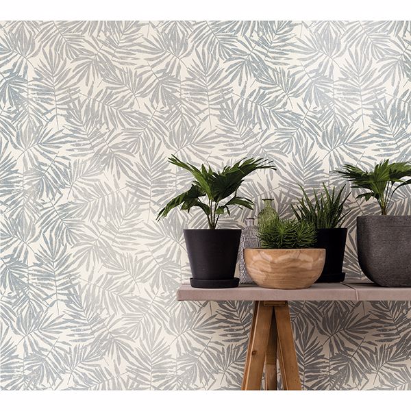 La Veneziana Pewter Leaf Wallpaper  | Brewster Wallcovering