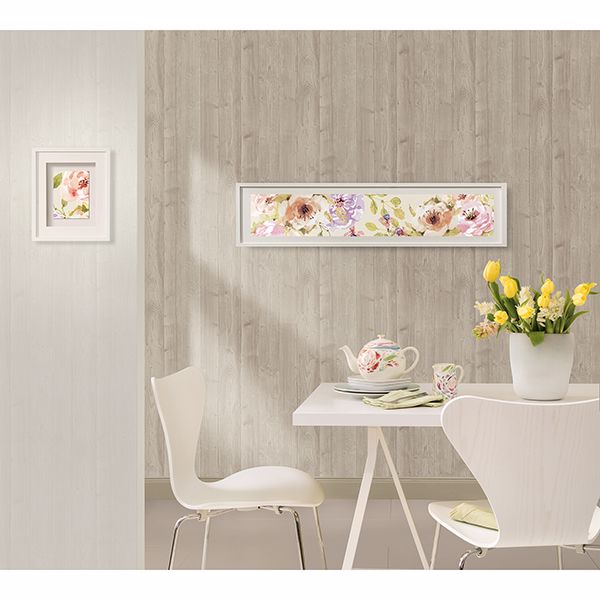 Talbot Beige Wood Wallpaper  | Brewster Wallcovering - The WorkRm