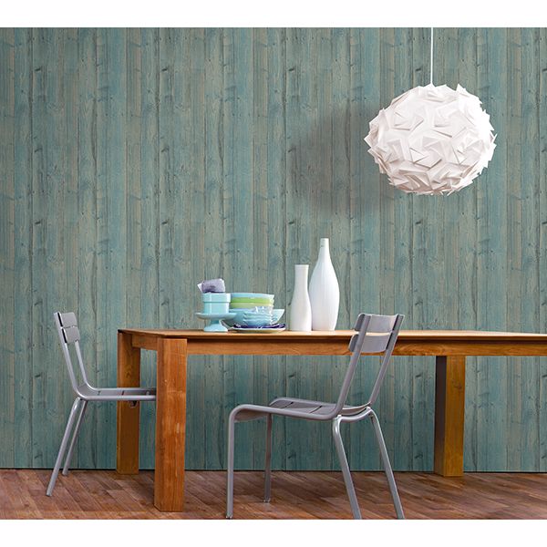 Talbot Green Wood Wallpaper - Brewster Wallcovering