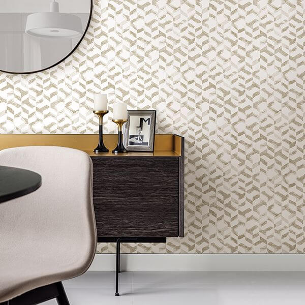 Instep Champagne Abstract Geometric Wallpaper - York Wallcoverings - 2902-25500 - York Wallcoverings Wallpaper
