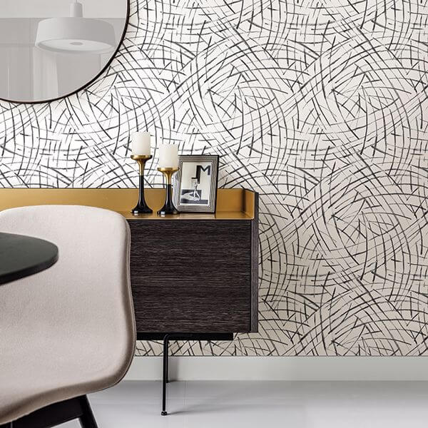 Willy Nilly Black Brushstrokes Wallpaper - York Wallcoverings - 2902-25506 - York Wallcoverings Wallpaper