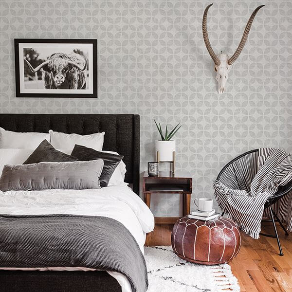 Polaris Silver Geometric Wallpaper - York Wallcoverings - 2902-25515 - York Wallcoverings Wallpaper