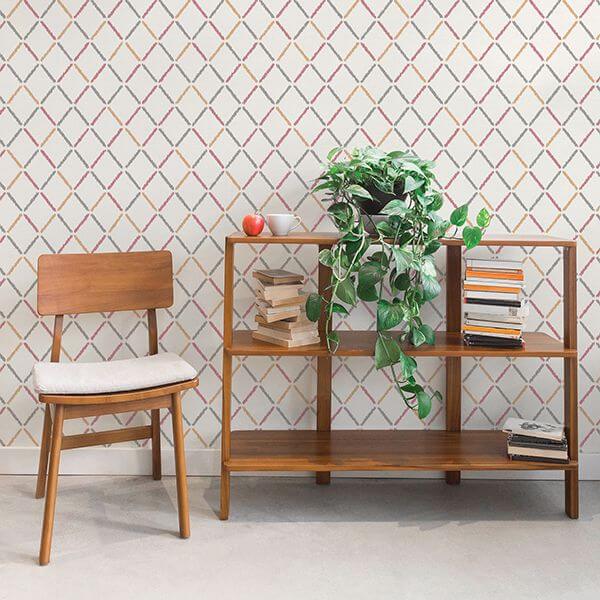 Allotrope Rose Linen Geometric Wallpaper - York Wallcoverings - 2902-25536 - York Wallcoverings Wallpaper