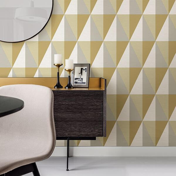 Aspect Yellow Geometric Faux Grasscloth Wallpaper - York Wallcoverings - 2902-25538 - York Wallcoverings Wallpaper