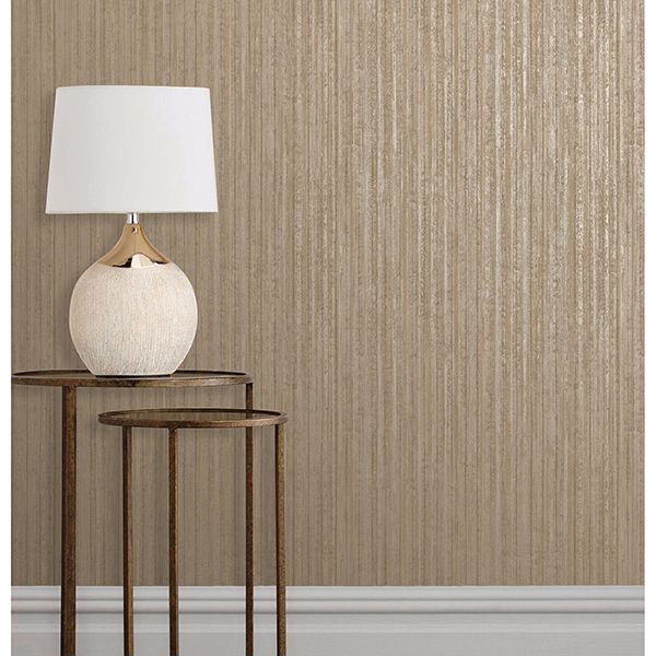 Bijou Brass Faux Metal Wallpaper - Brewster Wallcovering