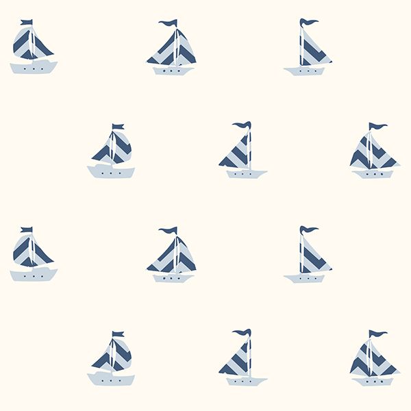 Picture of Pearl Off-White Boat Wallpaper