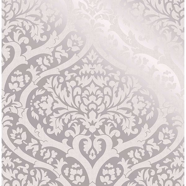 Picture of Sandringham Silver Damask Wallpaper