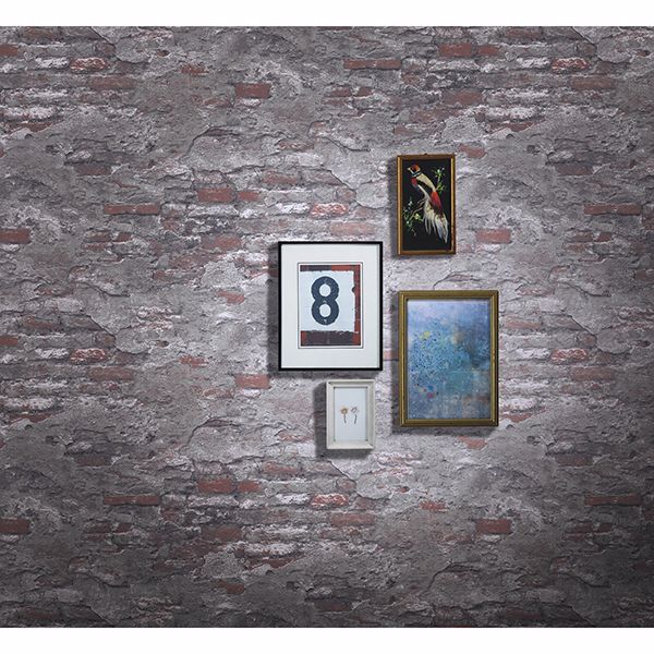 Templier Grey Distressed Brick Wallpaper - Brewster Wallcovering