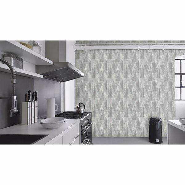 Nilsson Sage Geometric Wood Wallpaper - Brewster Wallcovering