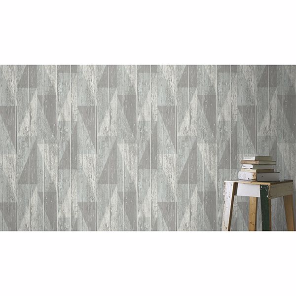 Nilsson Sage Geometric Wood Wallpaper - Brewster Wallcovering