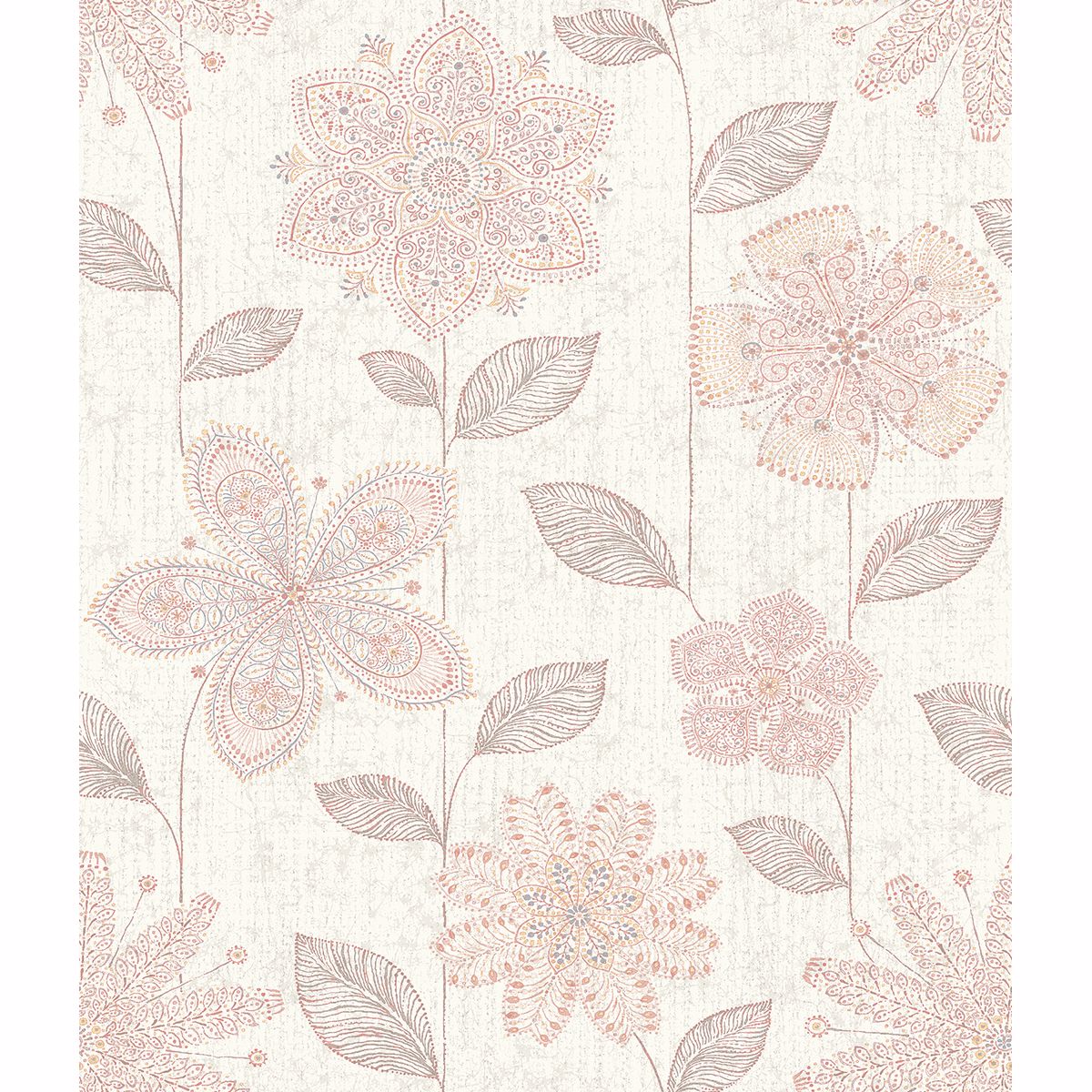 Brewster Wallcovering-Maisie Pink Batik Flower