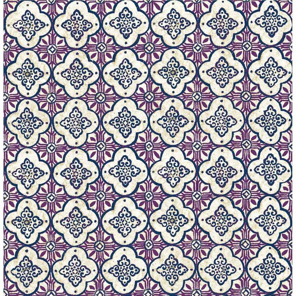 Geo Violet Quatrefoil Wallpaper - York Wallcoverings - 1014-001852 - York Wallcoverings Wallpaper