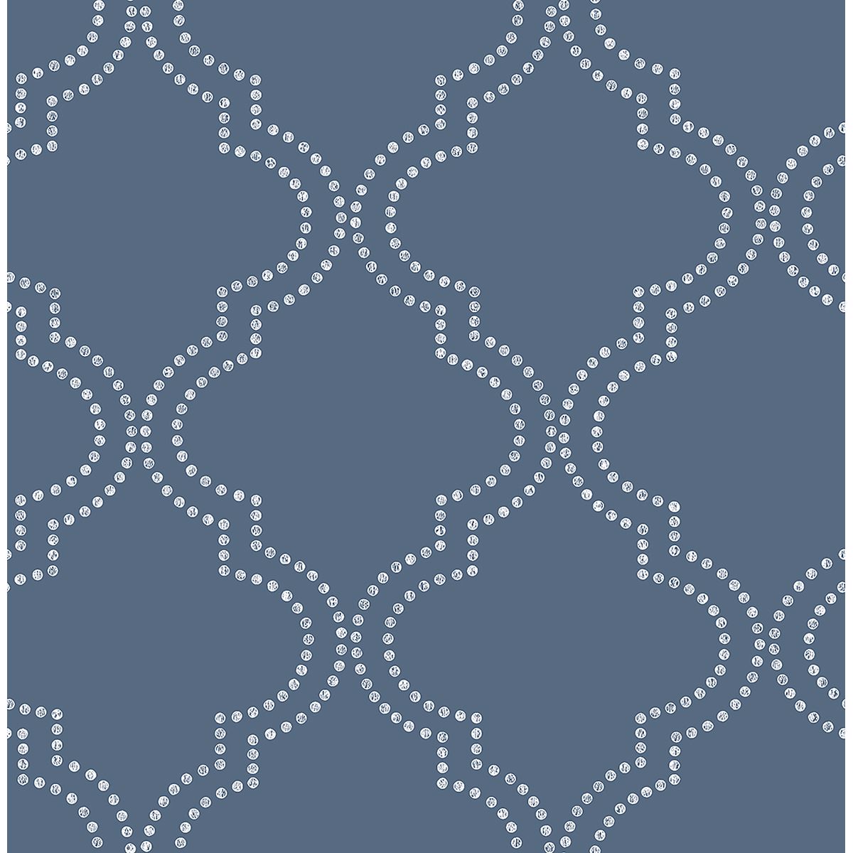 Brewster Wallcovering-Tetra Blue Quatrefoil