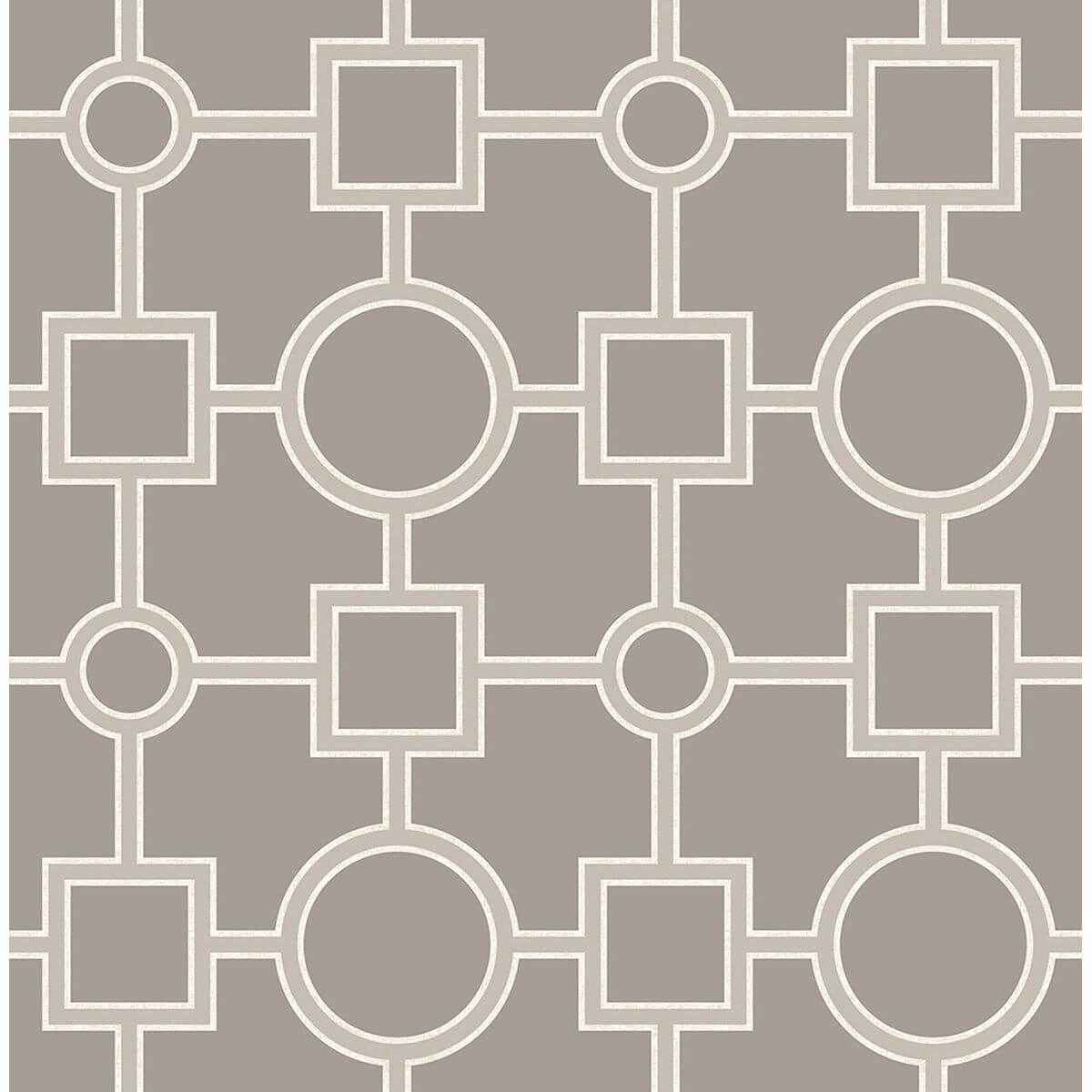 Matrix Taupe Geometric Wallpaper - York Wallcoverings - 2625-21810