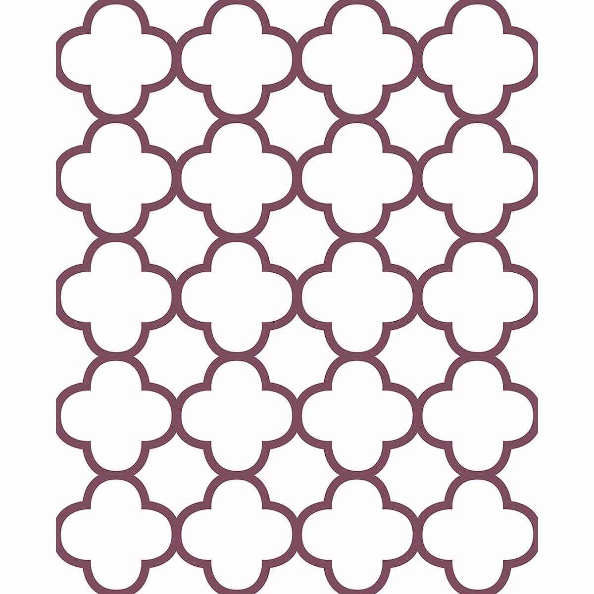 Origin Burgundy Quatrefoil Wallpaper - York Wallcoverings - 2625-21859