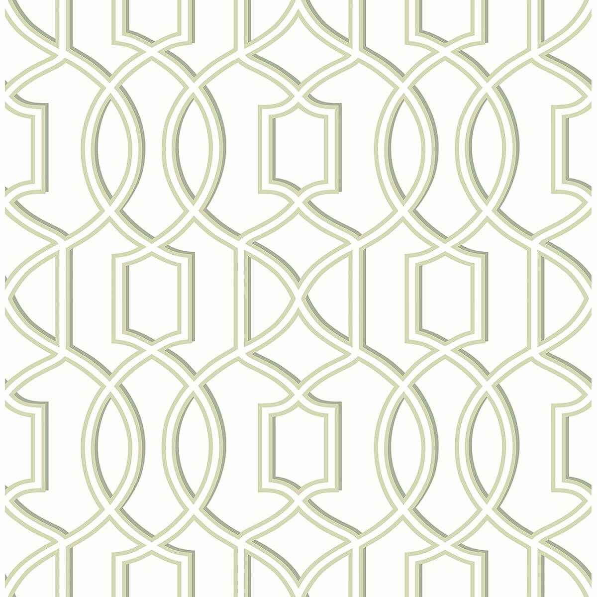 Quantum Green Trellis Wallpaper - York Wallcoverings - 2625-21813