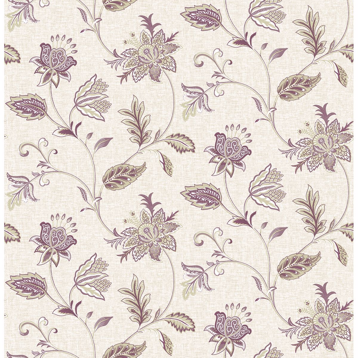 Brewster Wallcovering-Georgette Burgundy Jacobean