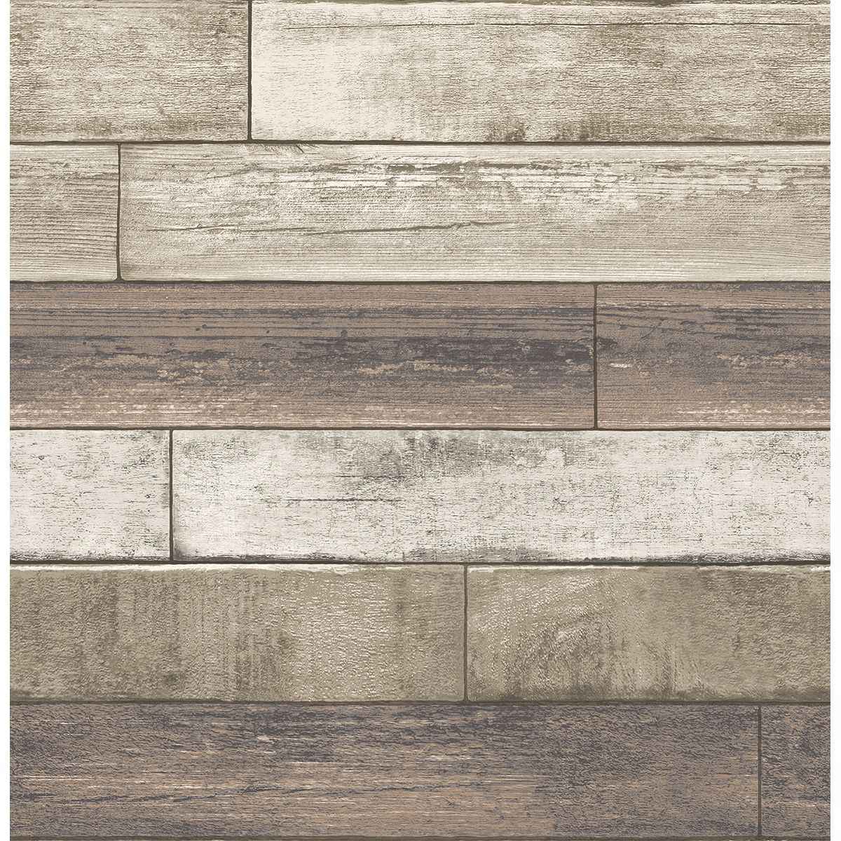 Rust Weathered Plank Wallpaper - York Wallcoverings - 2701-22347