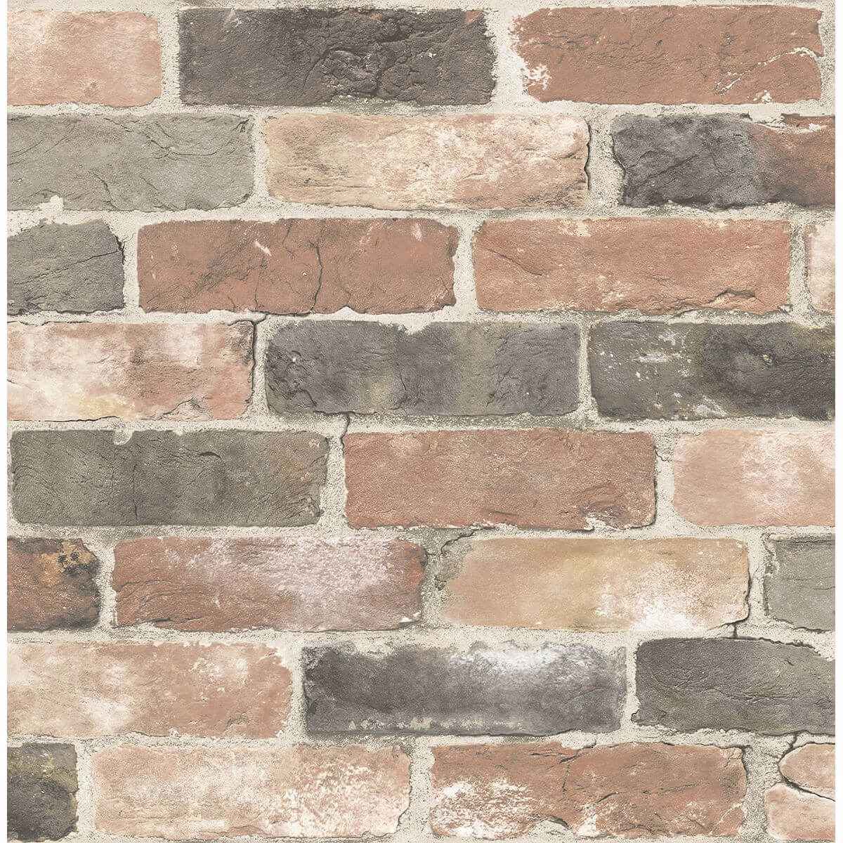 Dusty Red Reclaimed Bricks Wallpaper - York Wallcoverings - 2701-22320