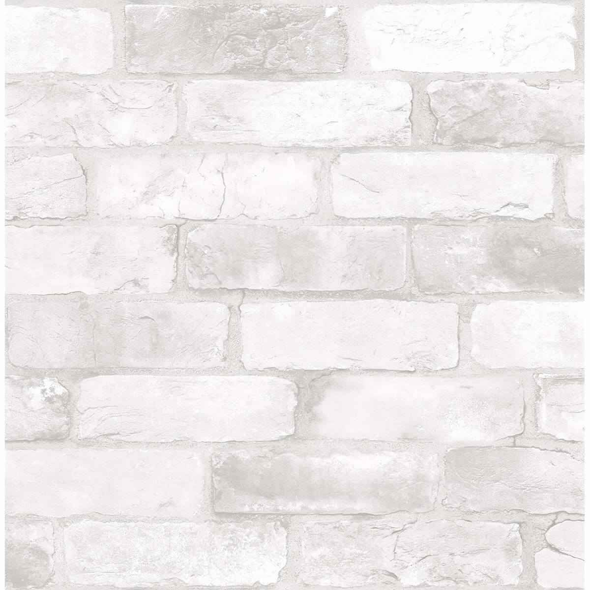 White Reclaimed Bricks Wallpaper - York Wallcoverings - 2701-22321
