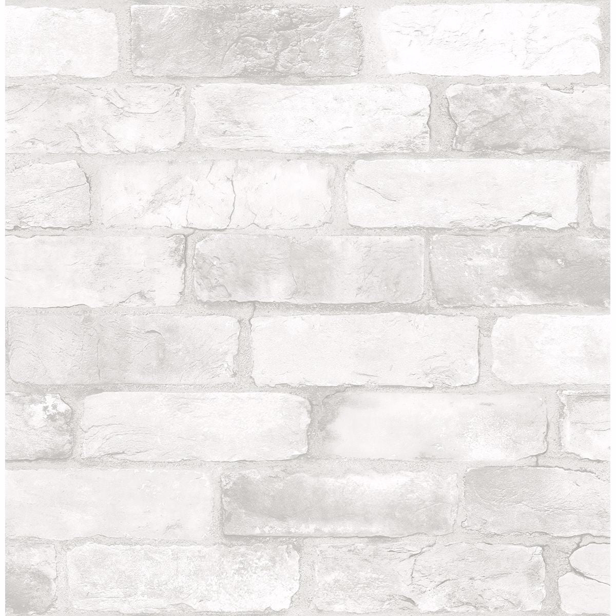 Brewster Wallcovering-Reclaimed Bricks White Rustic