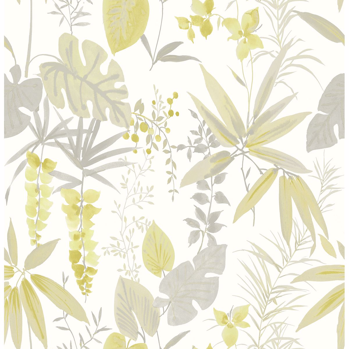 Brewster Wallcovering-Descano Flower Golden Green Botanical