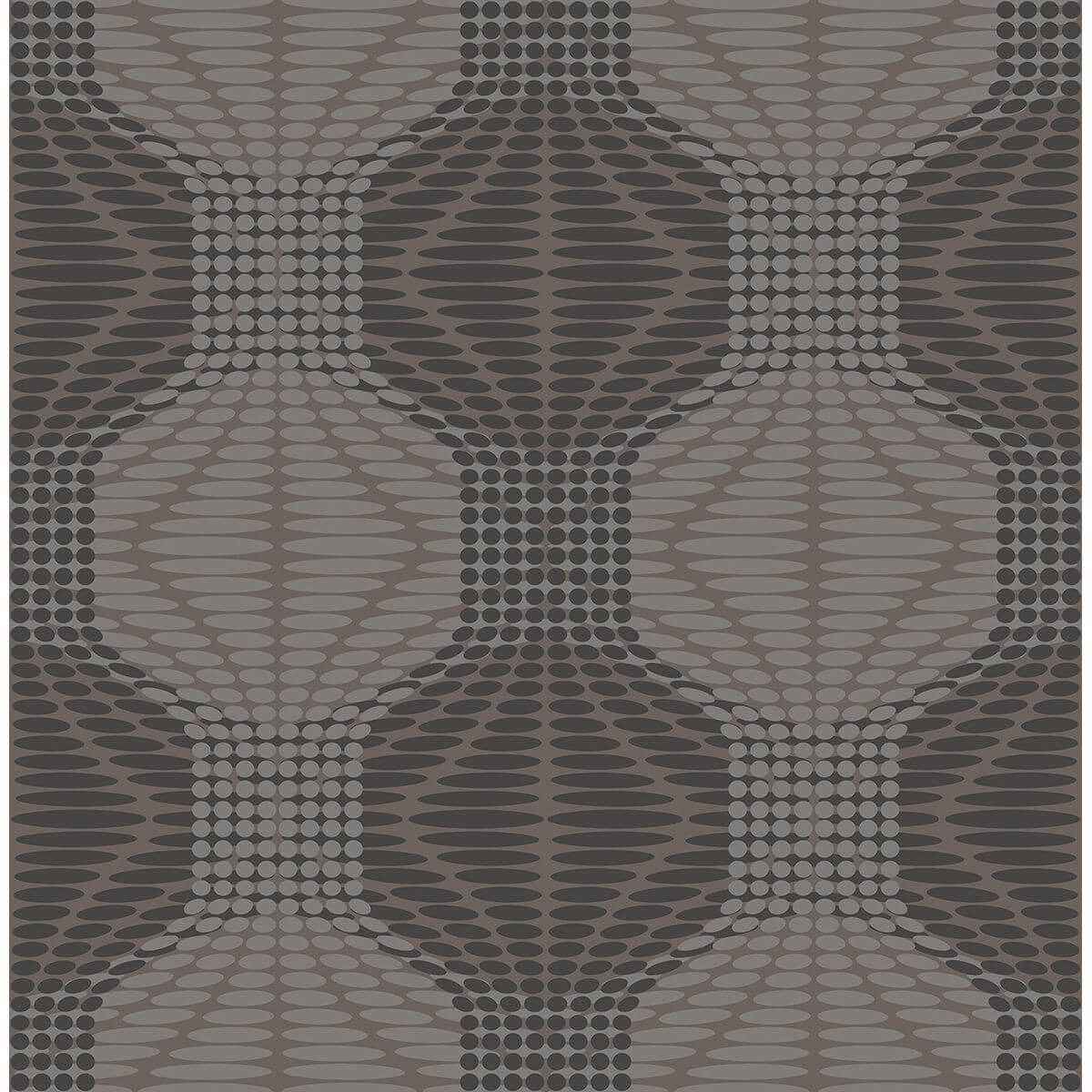Optic Brown Geometric Wallpaper - York Wallcoverings - 2697-22634 - York Wallcoverings Wallpaper