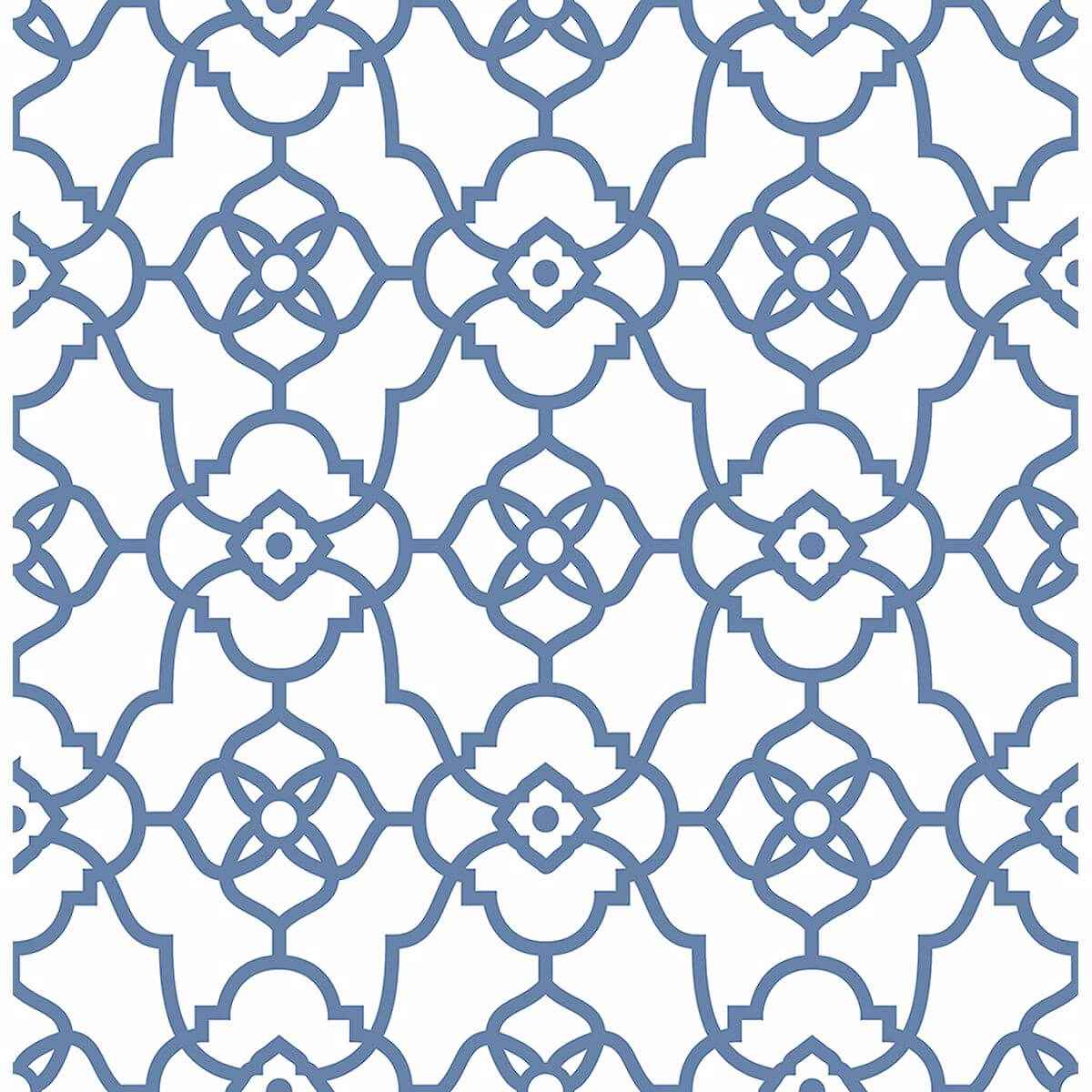 Atrium Blue Trellis Wallpaper - York Wallcoverings - 2702-22718 - York Wallcoverings Wallpaper