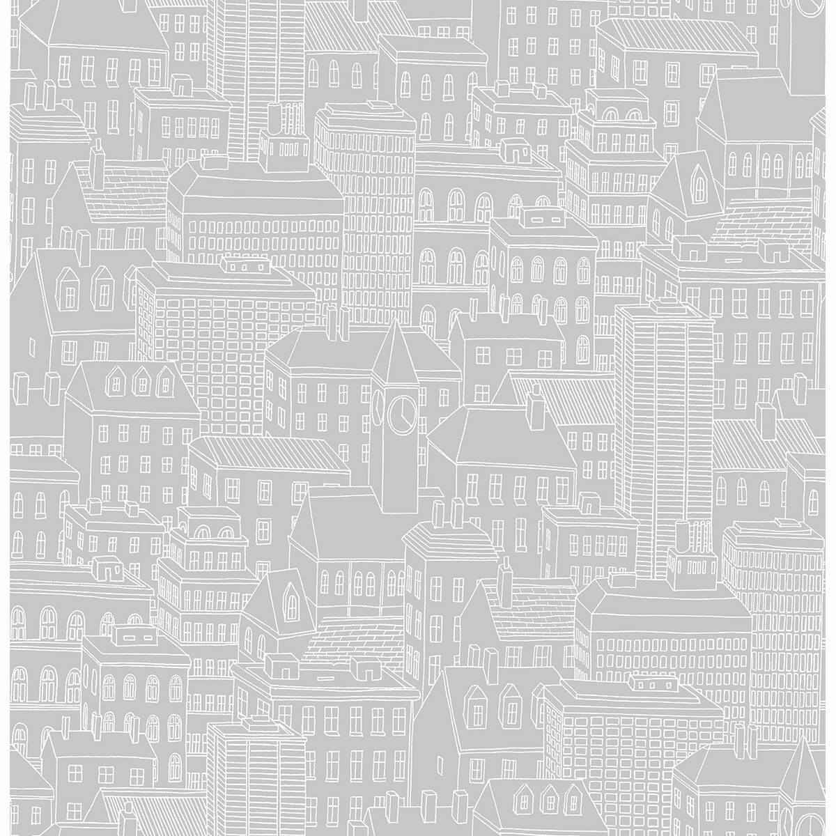 Limelight Grey City Wallpaper - York Wallcoverings - 2716-23807