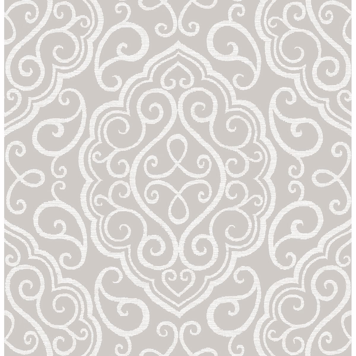 Brewster Wallcovering-Heavenly Taupe Damask Wallpaper